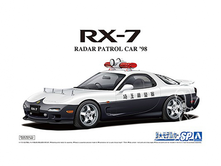 Aoshima maquette voiture 59227 MAZDA FD3S RX-7 RADAR PATROL CAR '98 1/24