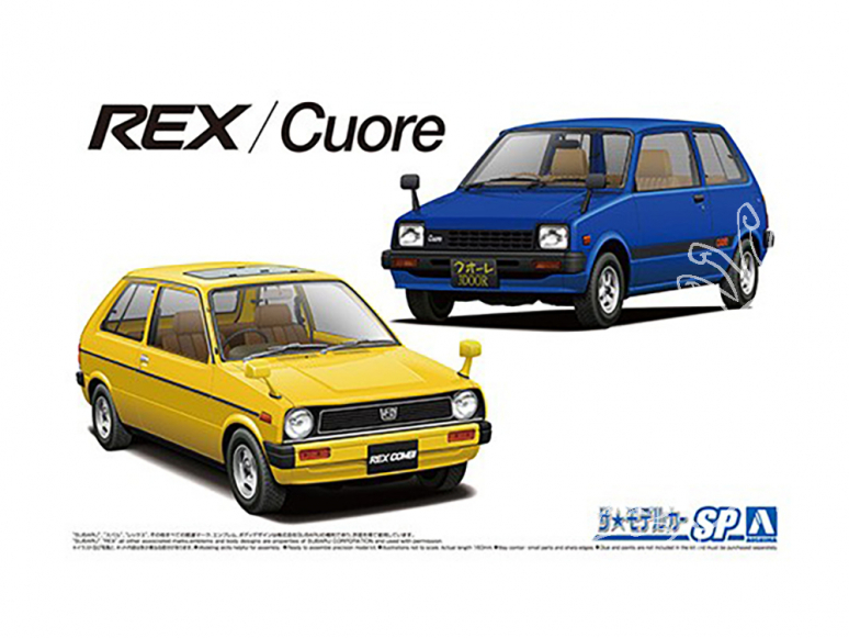 Aoshima maquette voiture 57872 SUBARU KM1 REX/DAIHATSU L55 Cuore '81 1/20