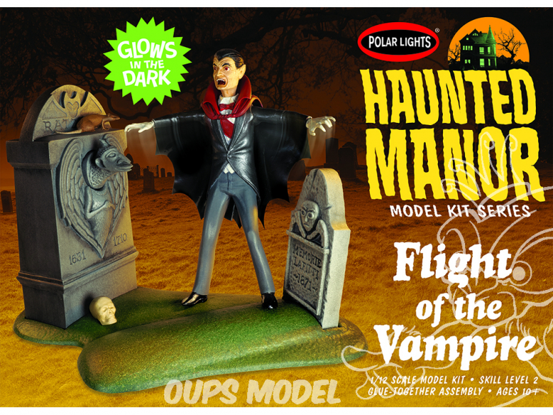 Polar Lights maquette fiction 977 Haunted Manor: Vol du vampire 1/12