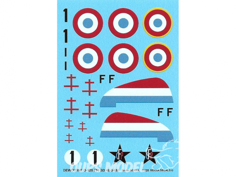 Decalques Berna decals BD48-04 Dewoitine D.520 groupe Doret 1/48