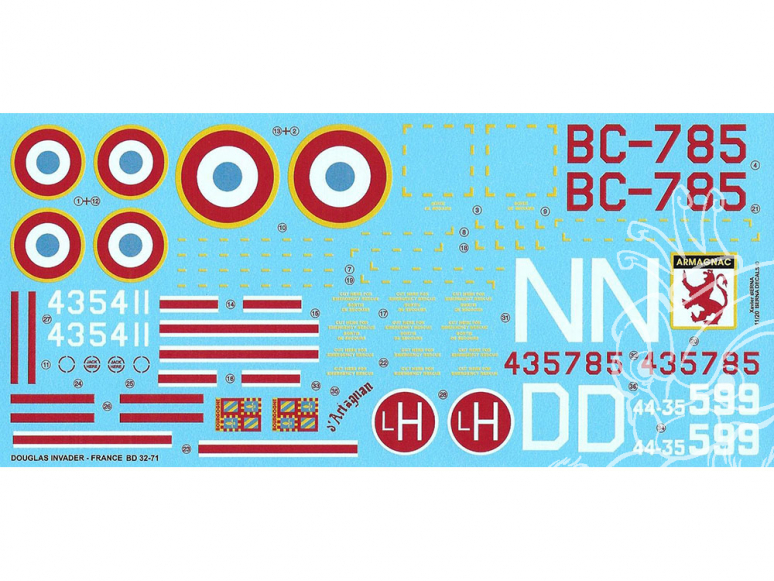 DECALQUES BERNA DECALS BD32-71 Douglas Invader 1/32