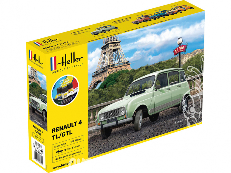 Heller maquette voiture 56759 Coffret RENAULT 4L GTL 1/24