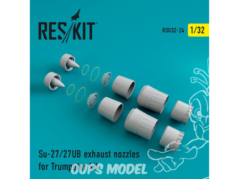ResKit kit d'amelioration avion RSU32-024 Tuyère pour Su-27/27UB pour kit Trumpeter 1/32