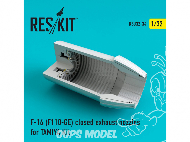 ResKit kit d'amelioration avion RSU32-034 Tuyère pour F-16 (F100-PW) closed kit Tamiya 1/32