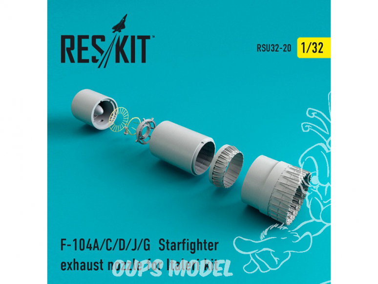 ResKit kit d'amelioration avion RSU32-0020 Tuyère pour F-104 Starfighter (A/C/D/J/G) kit Italeri 1/32