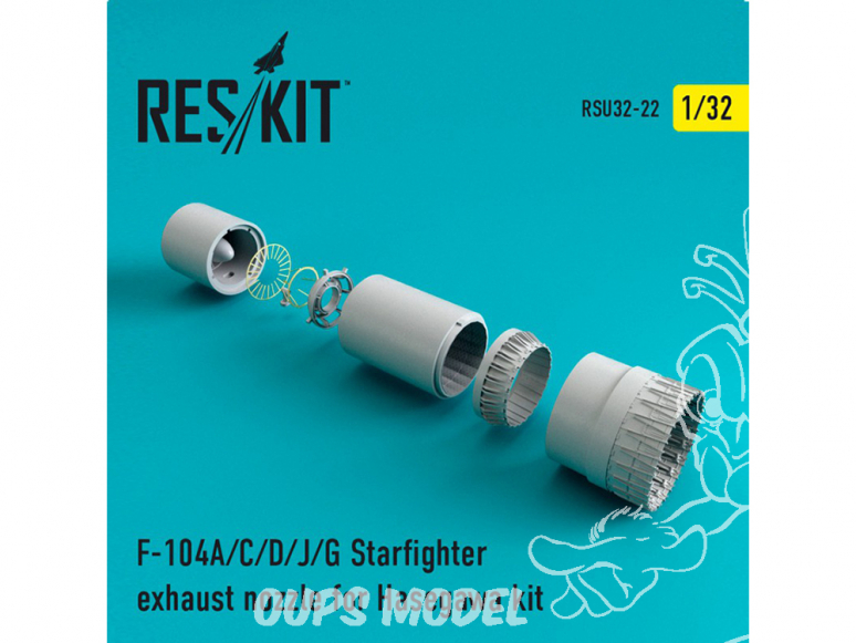 ResKit kit d'amelioration avion RSU32-022 Tuyère pour F-104 Starfighter (A/C/D/J/G) pour kit Hasegawa 1/32