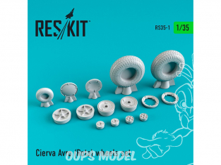 ResKit Kit RS35-0001 Ensemble de roues en résine pour Cierva Avro (Rota) 1/35