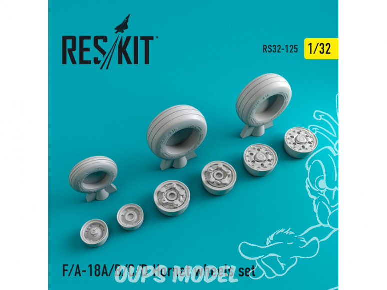 ResKit kit d'amelioration Avion RS32-0125 Ensemble de roues resine F-18C / D Hornet 1/32