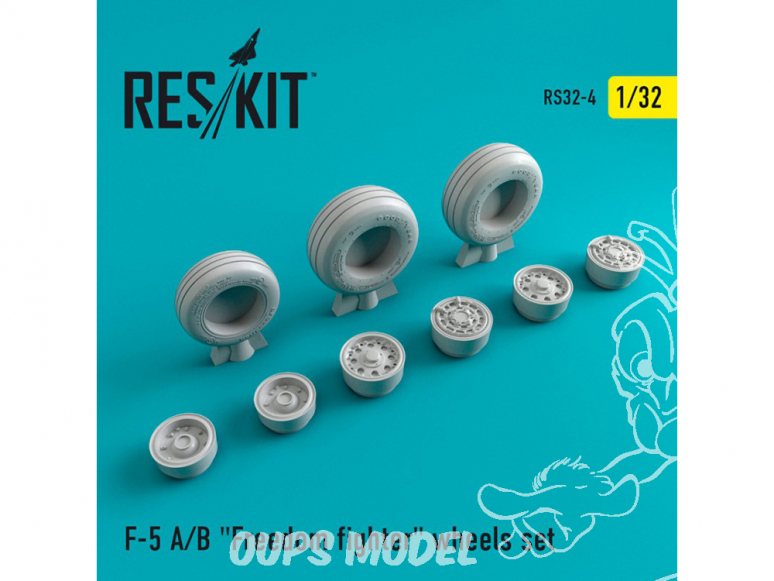 ResKit kit d'amelioration Avion RS32-0004 Ensemble de roues resine F-5 (A / B) Freedom Fighter 1/32