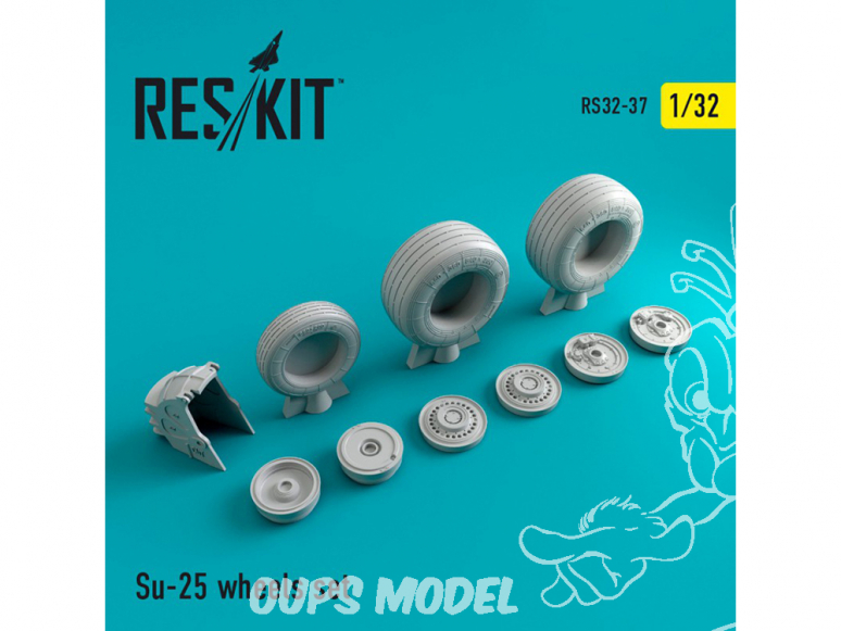 ResKit kit d'amelioration Avion RS32-0037 Ensemble de roues resine Su-25 1/32