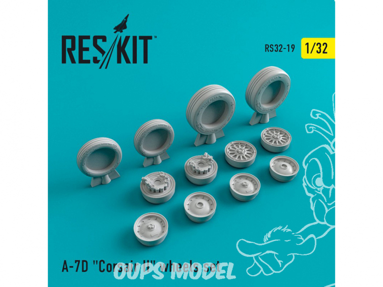 ResKit kit d'amelioration Avion RS32-0019 Ensemble de roues resine A-7 "Corsair II" (D) 1/32