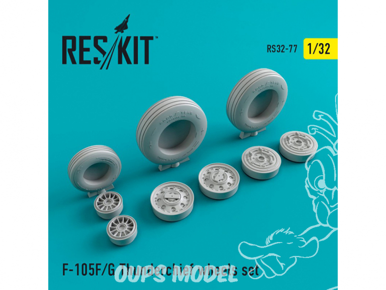 ResKit kit d'amelioration Avion RS32-0077 Ensemble de roues resine F-105 (F,G) 1/32