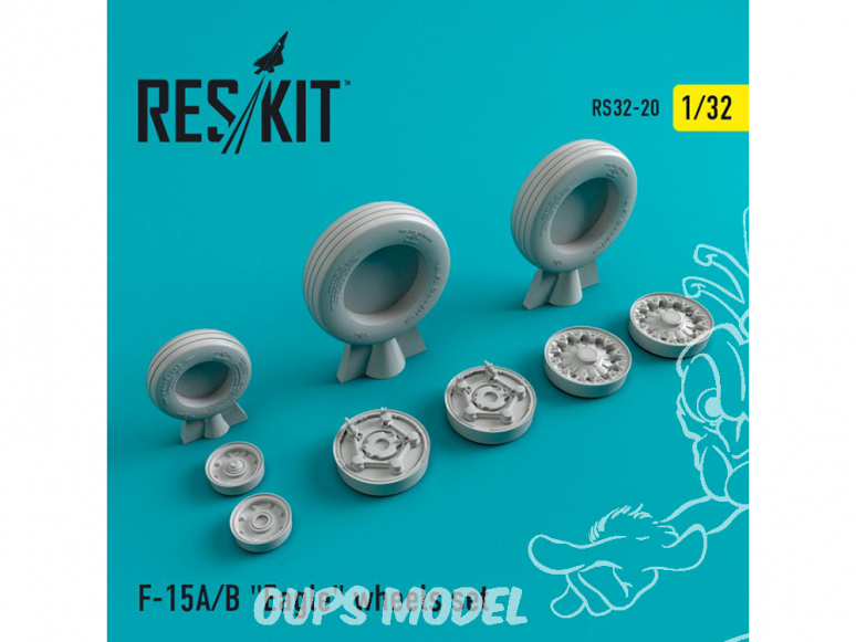 ResKit kit d'amelioration Avion RS32-0020 Ensemble de roues resine F-15 (A/B) "Eagle" 1/32