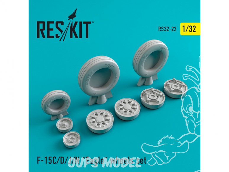 ResKit kit d'amelioration Avion RS32-0022 Ensemble de roues resine F-15 (C/D/J/N) "Eagle" 1/32