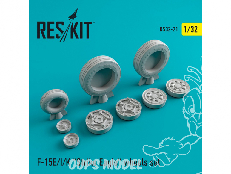 ResKit kit d'amelioration Avion RS32-0021 Ensemble de roues resine F-15 (E/I/K) "Strike Eagle" 1/32