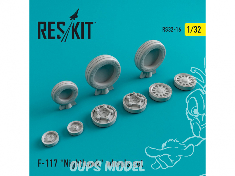 ResKit kit d'amelioration Avion RS32-0016 Ensemble de roues resine F-117 Nighthawk 1/32