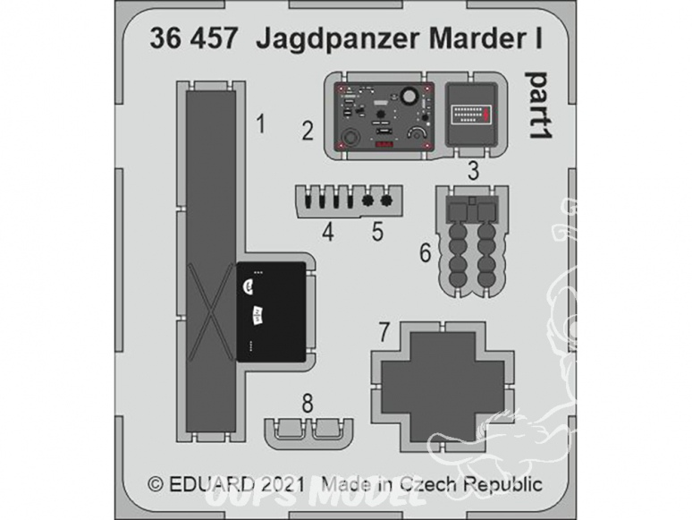 Eduard photodecoupe militaire 36457 Amélioration Jagdpanzer Marder I Tamiya 1/35