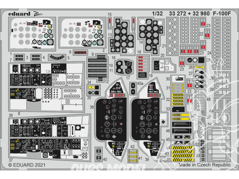 Eduard photodécoupe avion 33272 Zoom intérieur F-100F Trumpeter 1/32