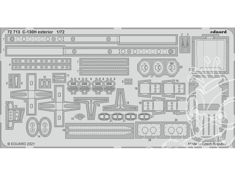 Eduard photodecoupe avion 72713 Extérieur C-130H Zvezda 1/72