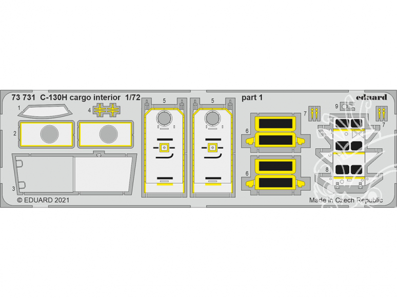 Eduard photodecoupe avion 73731 Intérieur cargo C-130H Zvezda 1/72