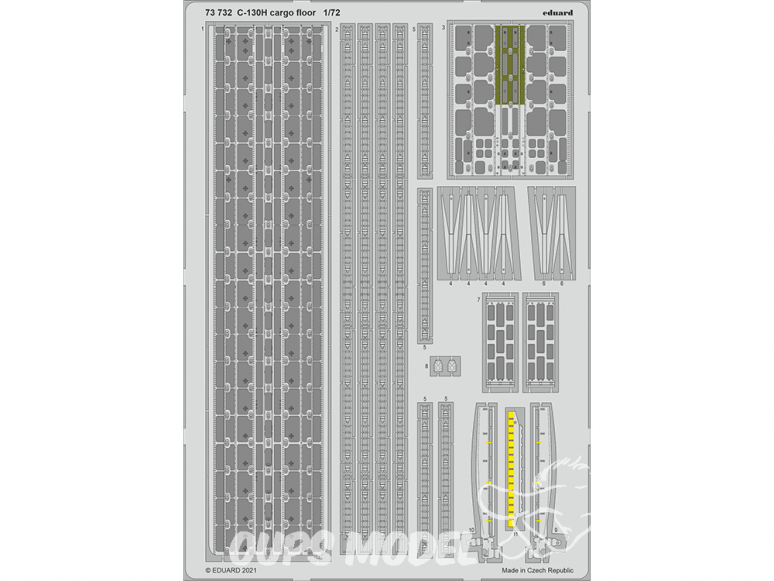 Eduard photodecoupe avion 73732 Plancher cargo C-130H Zvezda 1/72