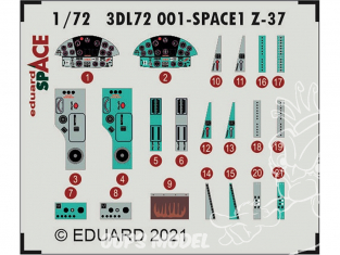 Eduard Space décalques 3D 3DL72001 Z-37 Eduard 1/72
