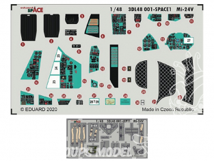 Eduard Space décalques 3D 3DL48001 Mi-24V Zvezda 1/48