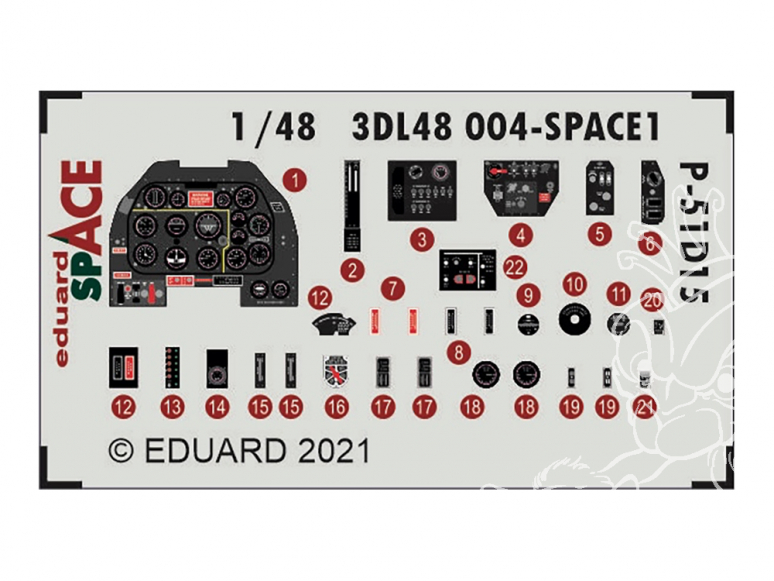 Eduard Space décalques 3D 3DL48004 P-51D-15+ Eduard 1/48