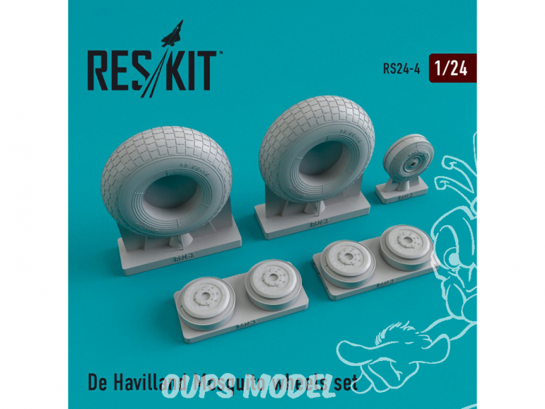 ResKit kit d'amelioration avion RS24-0004 Ensemble de roues De Havilland Mosquito 1/24