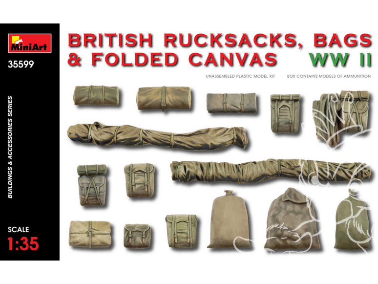Mini Art maquette militaire 35599 Sacs à dos britanniques sacs et toile pliée WWII 1/35