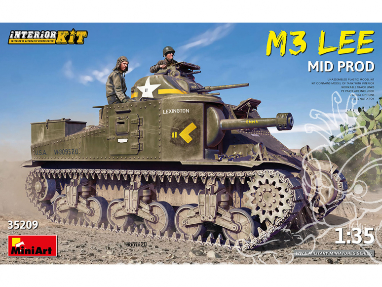 Mini Art maquette militaire 35209 M3 LEE MID PRODUCT AVEC INTERIOR KIT 1/35