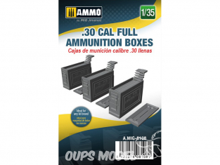 Ammo Mig accessoire 8108 Boites de munitions pleines Calibre .30 1/35