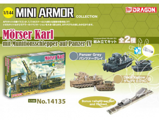 Dragon maquette militaire 14135 Morser Karl avec tracteur de munitions sur Panzer IV 1/144
