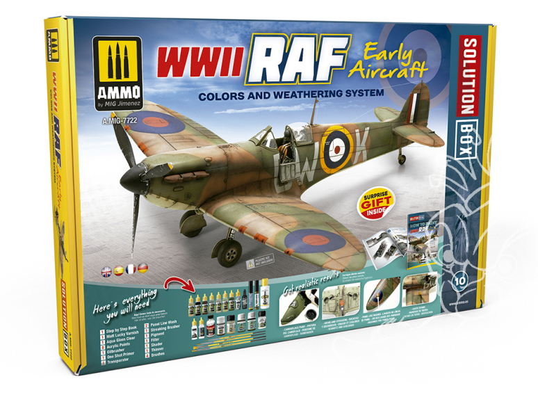 MIG Solution Box 7722 WWII RAF Early Aircraft Couleurs et vieillissement - Livre