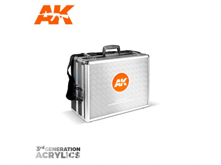 Ak interactive peinture acrylique 3G Set AK11701 MALLETTE AK AVEC 100 COULEURS 3G 17ml