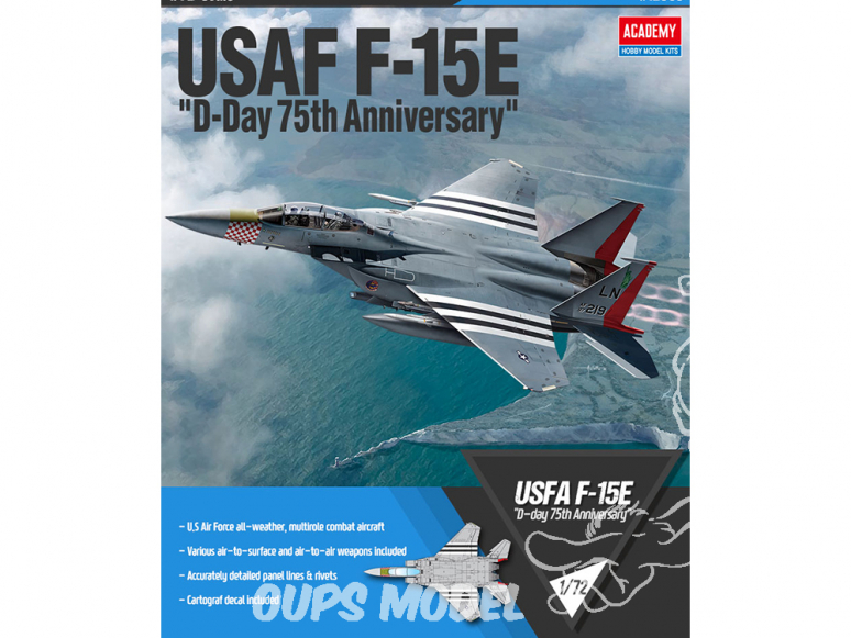 Academy maquette avion 12568 USAF F-15E D-Day 75th anniversaire 1/72