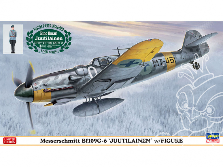 Hasegawa maquette avion 07494 Messerschmitt Bf109G-6 «Jutilainen» avec figurine 1/48