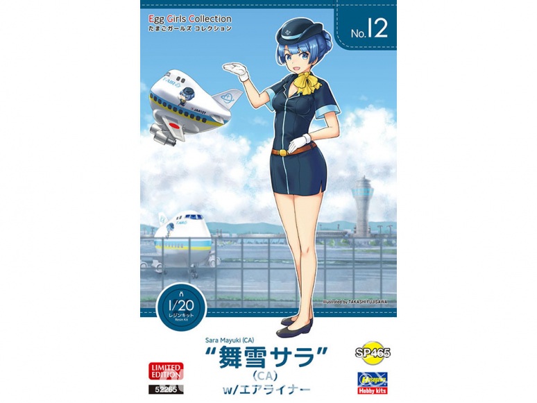Hasegawa maquette figurine 52265 Collection Egg Girls n ° 12 «Maiyuki Sara (CA)» avec avion de ligne 1/20