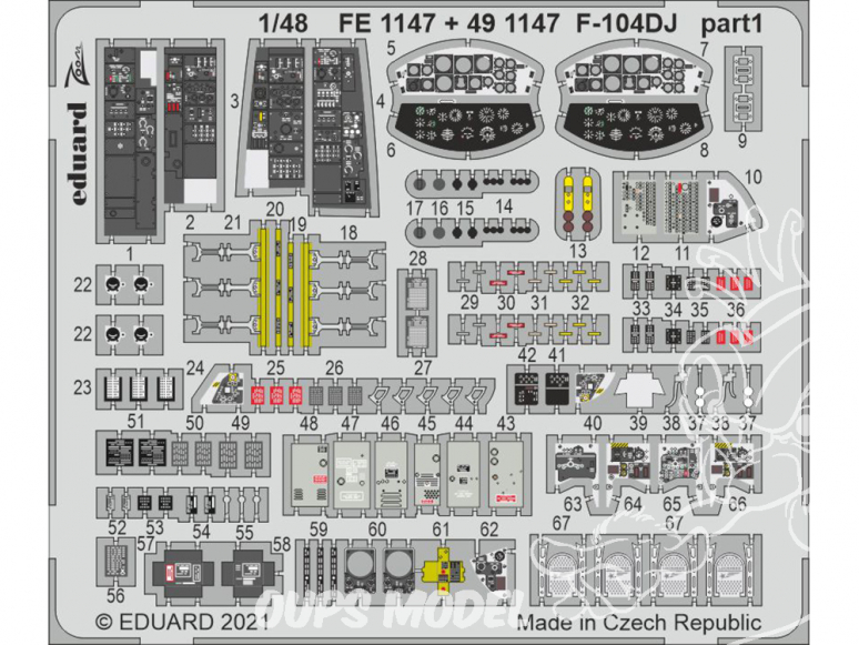 EDUARD photodecoupe avion 491147 Amélioration F-104DJ Kinetic 1/48