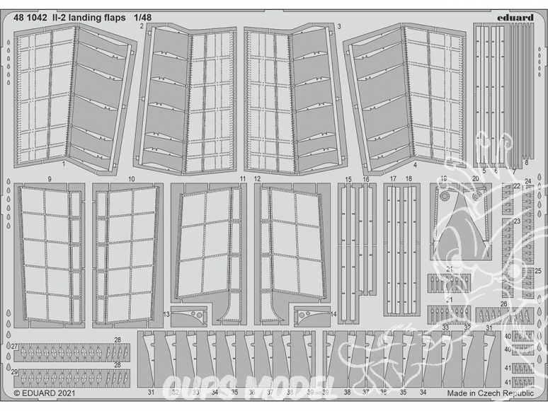 EDUARD photodecoupe avion 481042 Volets d'atterrissage IL-2 Zvezda 1/48