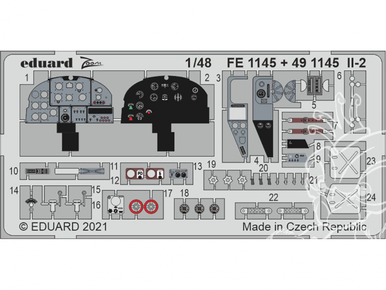 EDUARD photodecoupe avion 491145 Amélioration IL-2 Zvezda 1/48