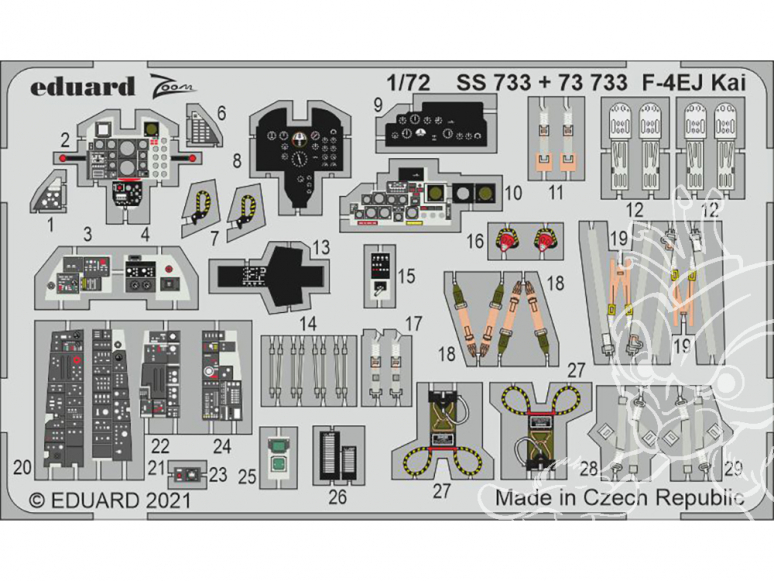 Eduard photodecoupe avion 73733 Amélioration F-4EJ Kai Fine Molds 1/72