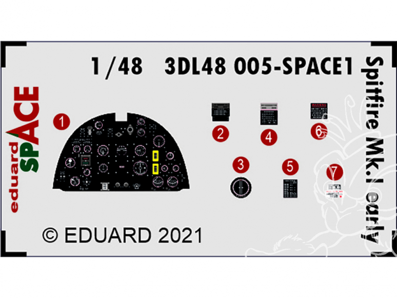 Eduard Space décalques 3D 3DL48005 Spitfire Mk.I Early Eduard 1/48