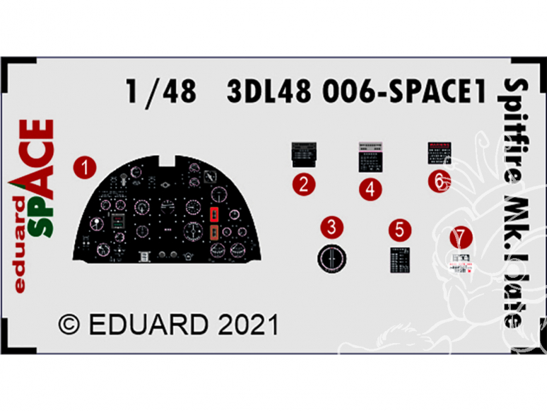 Eduard Space décalques 3D 3DL48006 Spitfire Mk.I Late Eduard 1/48