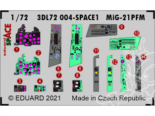 Eduard Space décalques 3D 3DL72004 MiG-21PFM Eduard 1/72