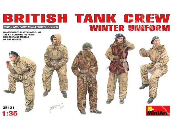 Mini art maquette militaire 35121 EQUIPAGE DE CHAR BRITANNIQUE (TENUE D’HIVER) 1/35