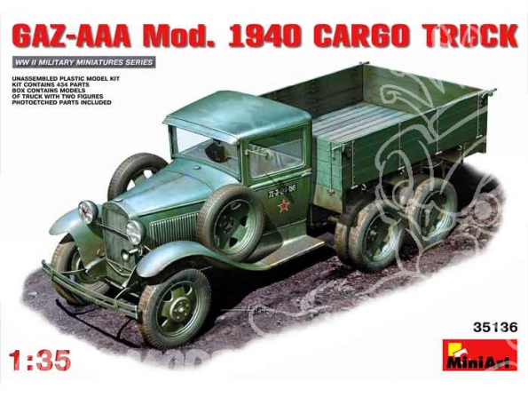 MINI ART maquette militaire 35136 CAMION SOVIETIQUE GAZ-AAA Modèle 1940 CARGO 1/35