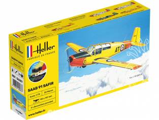 Heller maquette avion 56287 SAAB SAFIR 91 inclus peintures principale colle et pinceau 1/72