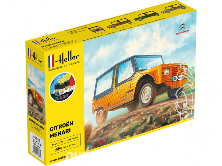 Heller maquette voiture 56760 STARTER KIT Coffret Citroen Mehari 1/24