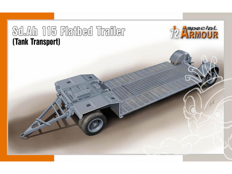 Special Armour maquette avion SA72022 Remorque plateau Sd.Ah 115 (transport de char) 1/72